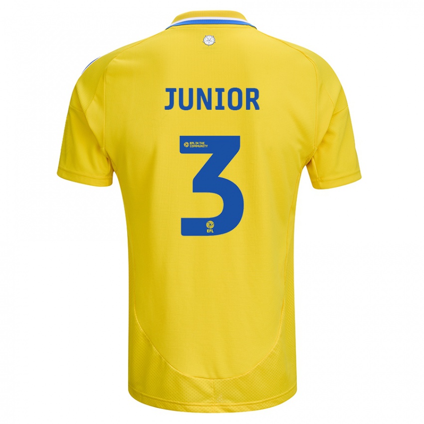 Criança Camisola Junior Firpo #3 Azul Amarelo Alternativa 2024/25 Camisa Brasil