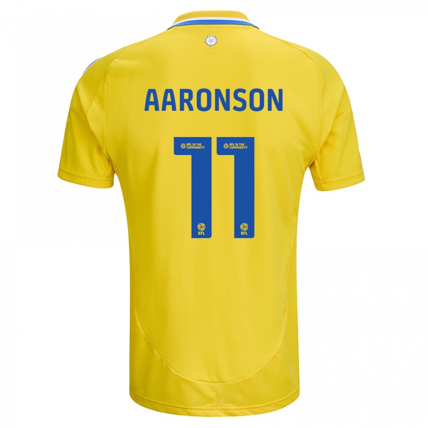 Criança Camisola Brenden Aaronson #11 Azul Amarelo Alternativa 2024/25 Camisa Brasil