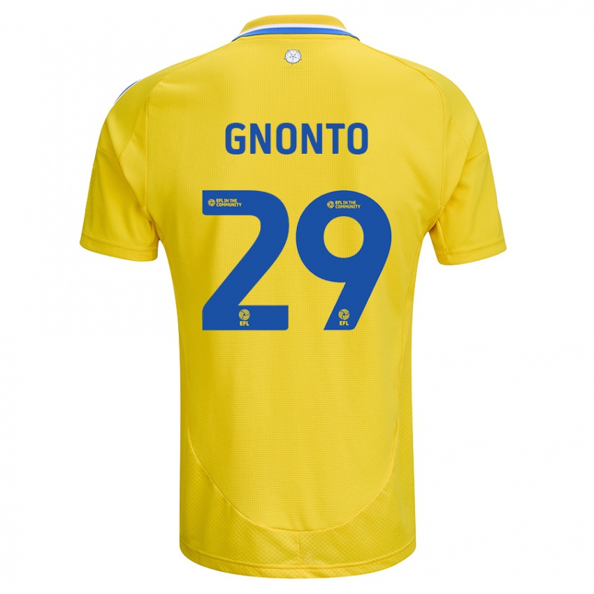 Criança Camisola Wilfried Gnonto #29 Azul Amarelo Alternativa 2024/25 Camisa Brasil