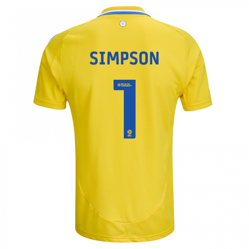 Criança Camisola Carrie Simpson #1 Azul Amarelo Alternativa 2024/25 Camisa Brasil