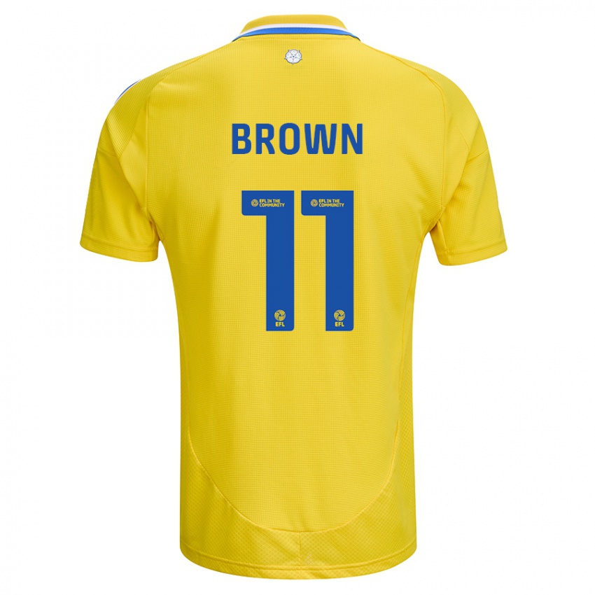 Criança Camisola Abbie Brown #11 Azul Amarelo Alternativa 2024/25 Camisa Brasil