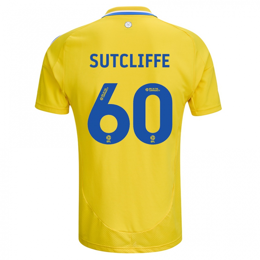 Criança Camisola Harvey Sutcliffe #60 Azul Amarelo Alternativa 2024/25 Camisa Brasil