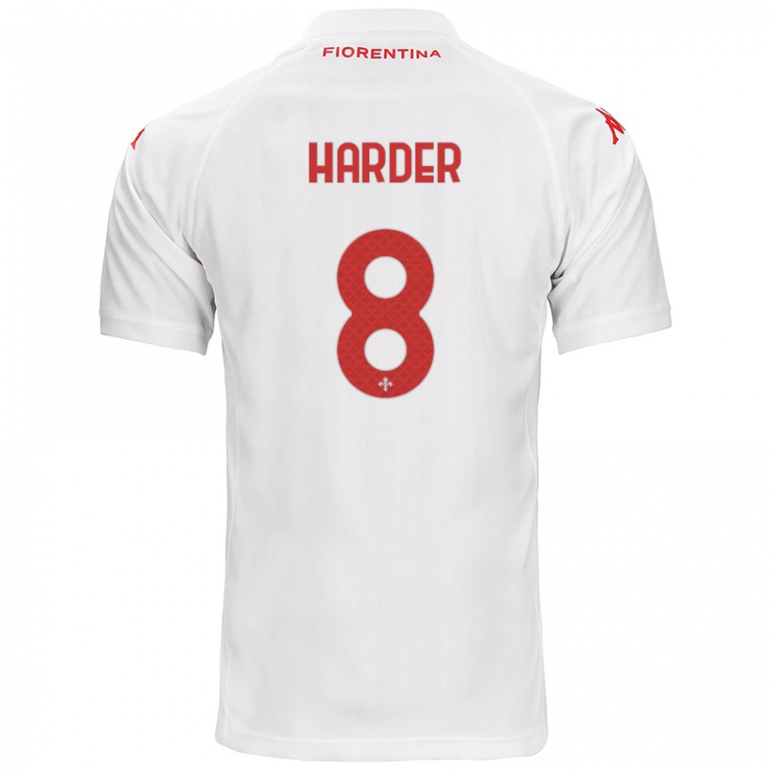 Criança Camisola Jonas Harder #8 Branco Alternativa 2024/25 Camisa Brasil