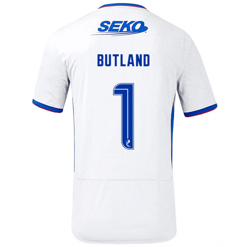 Criança Camisola Jack Butland #1 Azul Branco Alternativa 2024/25 Camisa Brasil