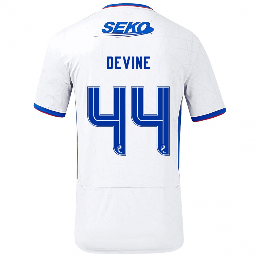 Criança Camisola Adam Devine #44 Azul Branco Alternativa 2024/25 Camisa Brasil