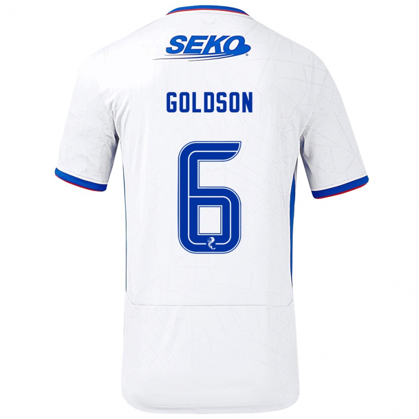 Criança Camisola Connor Goldson #6 Azul Branco Alternativa 2024/25 Camisa Brasil