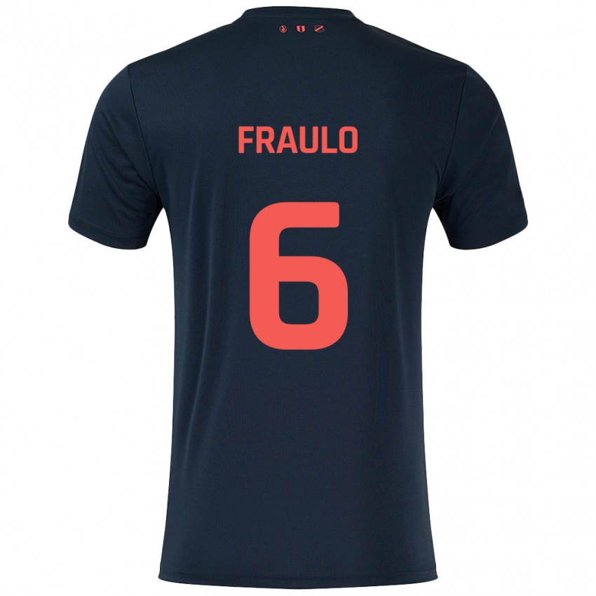 Criança Camisola Oscar Fraulo #6 Vermelho Preto Alternativa 2024/25 Camisa Brasil