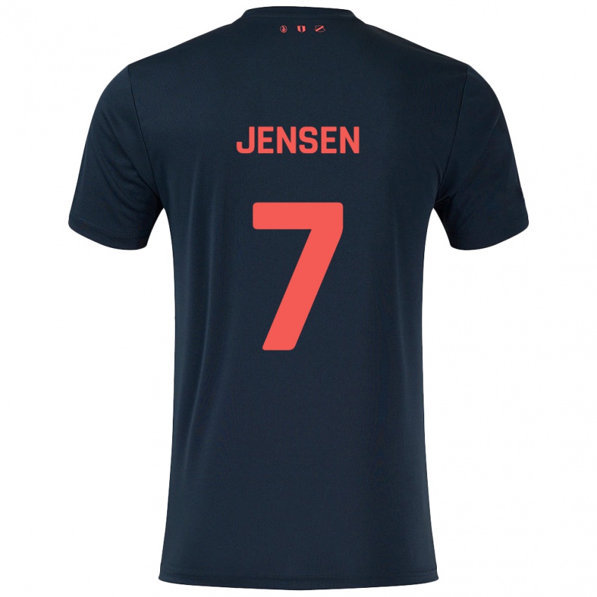 Criança Camisola Victor Jensen #7 Vermelho Preto Alternativa 2024/25 Camisa Brasil