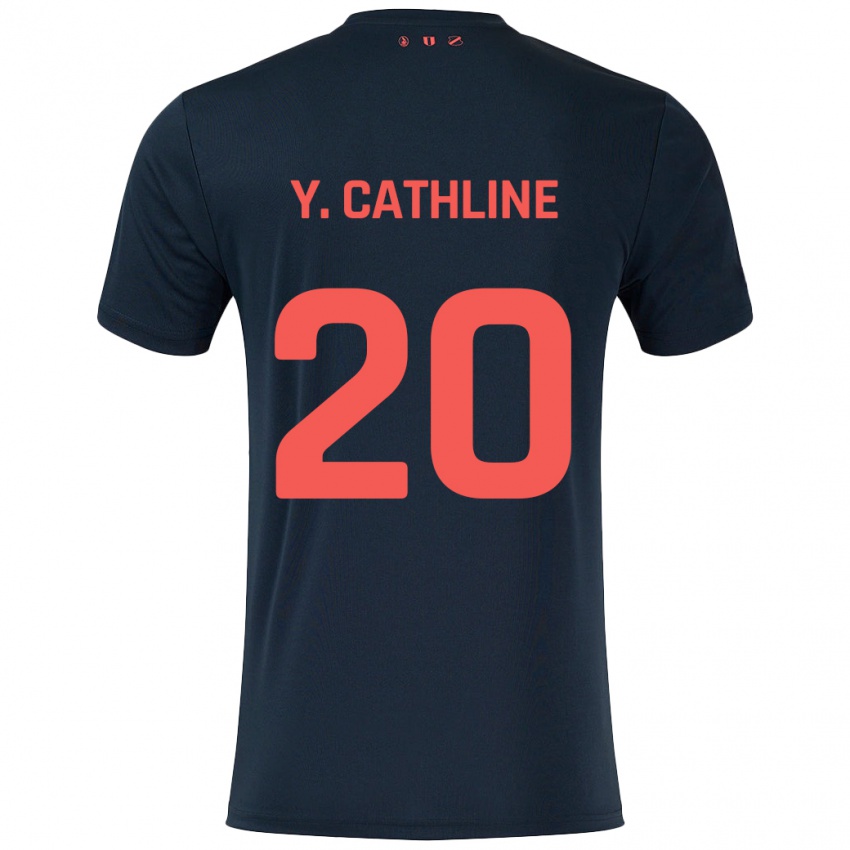 Criança Camisola Yoann Cathline #20 Vermelho Preto Alternativa 2024/25 Camisa Brasil