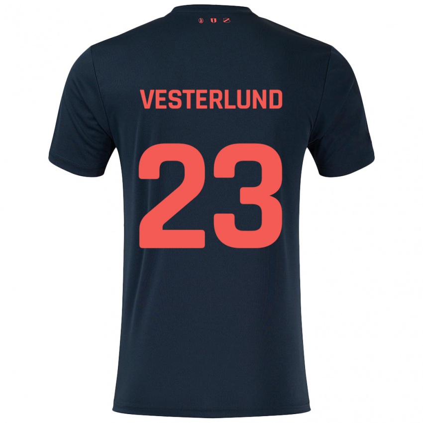 Criança Camisola Niklas Vesterlund #23 Vermelho Preto Alternativa 2024/25 Camisa Brasil