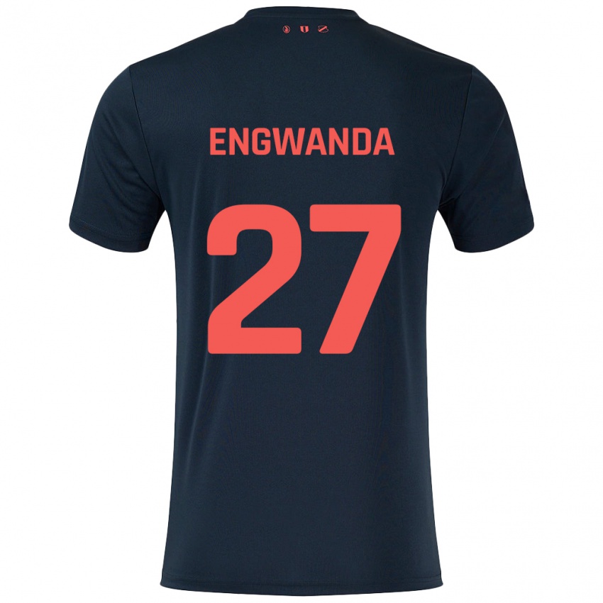 Criança Camisola Alonzo Engwanda #27 Vermelho Preto Alternativa 2024/25 Camisa Brasil