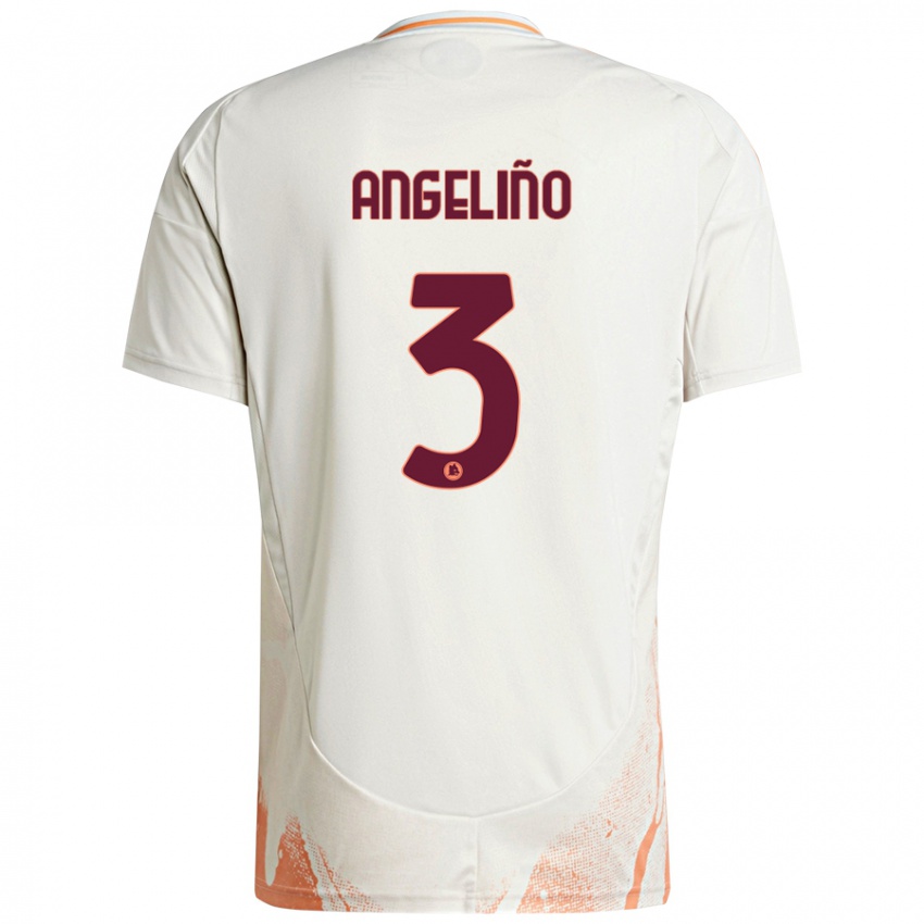 Criança Camisola Angelino #3 Creme Branco Laranja Alternativa 2024/25 Camisa Brasil