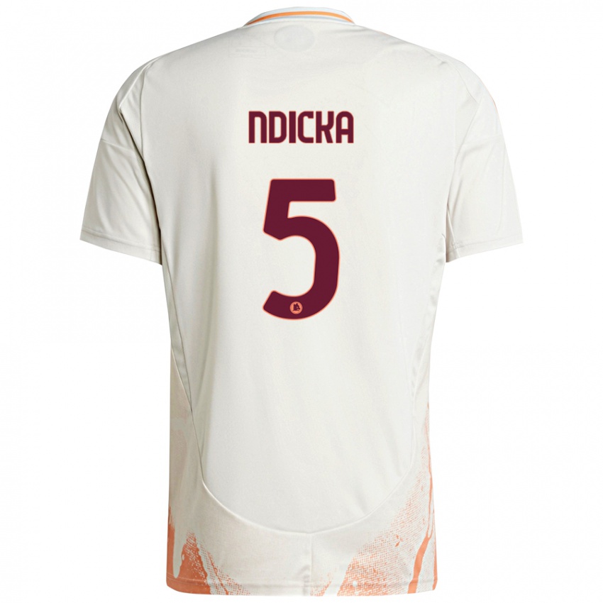 Criança Camisola Evan Ndicka #5 Creme Branco Laranja Alternativa 2024/25 Camisa Brasil