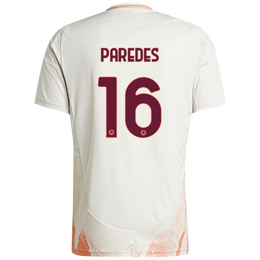 Criança Camisola Leandro Paredes #16 Creme Branco Laranja Alternativa 2024/25 Camisa Brasil