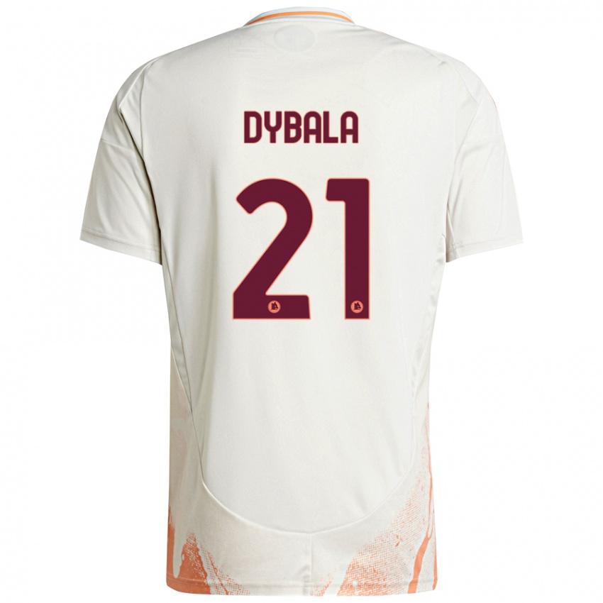 Criança Camisola Paulo Dybala #21 Creme Branco Laranja Alternativa 2024/25 Camisa Brasil