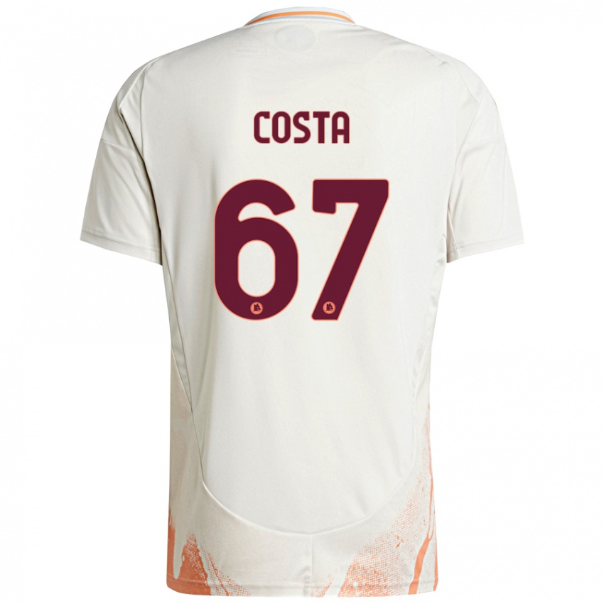 Criança Camisola João Costa #67 Creme Branco Laranja Alternativa 2024/25 Camisa Brasil