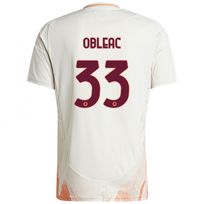 Criança Camisola Matteo Obleac #33 Creme Branco Laranja Alternativa 2024/25 Camisa Brasil