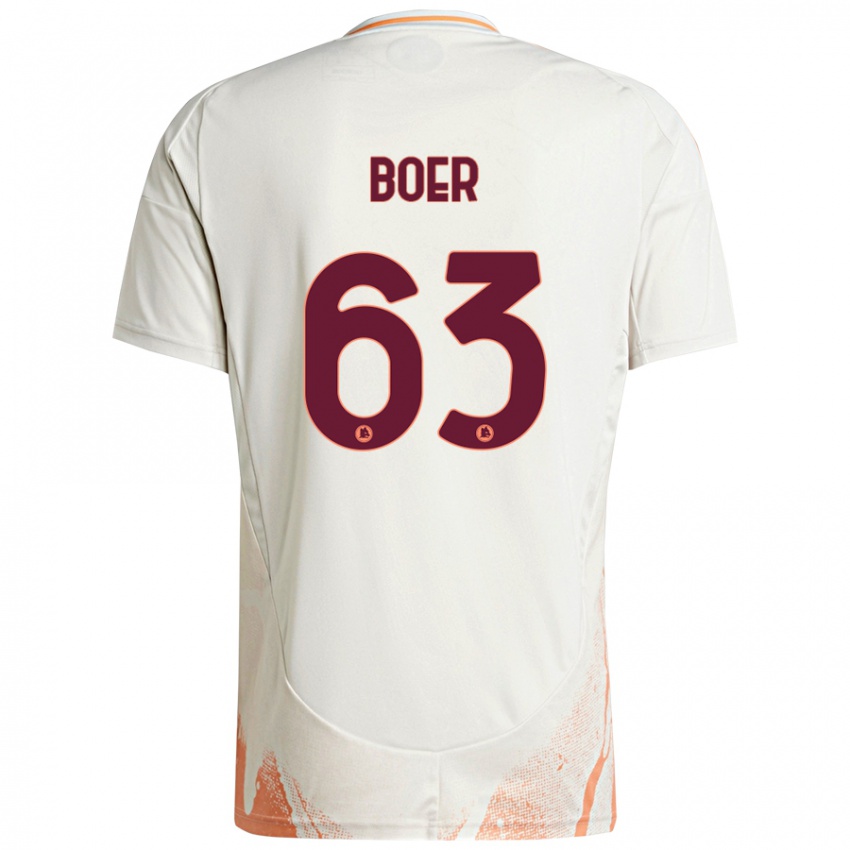 Criança Camisola Pietro Boer #63 Creme Branco Laranja Alternativa 2024/25 Camisa Brasil