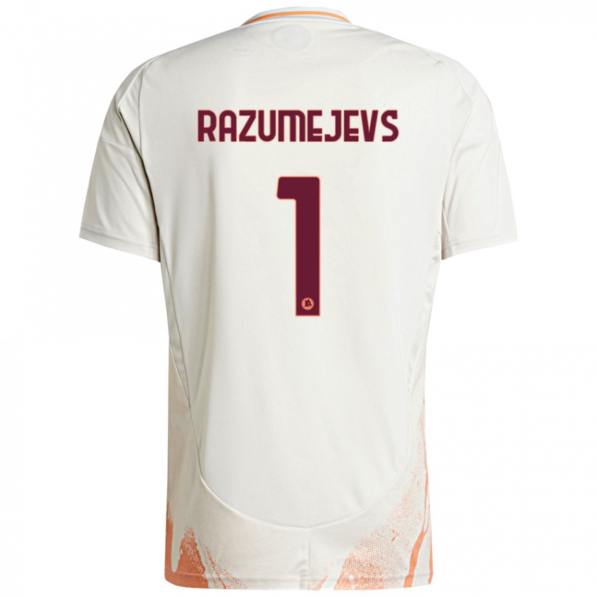 Criança Camisola Vladislavs Razumejevs #1 Creme Branco Laranja Alternativa 2024/25 Camisa Brasil