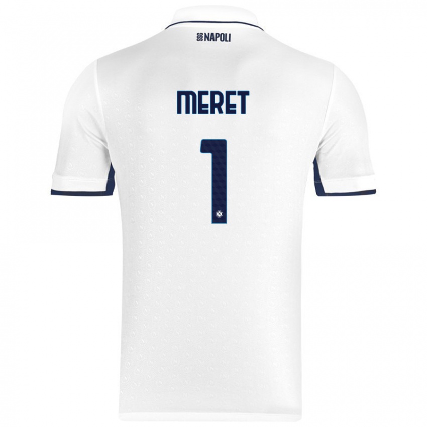 Criança Camisola Alex Meret #1 Azul Real Branco Alternativa 2024/25 Camisa Brasil