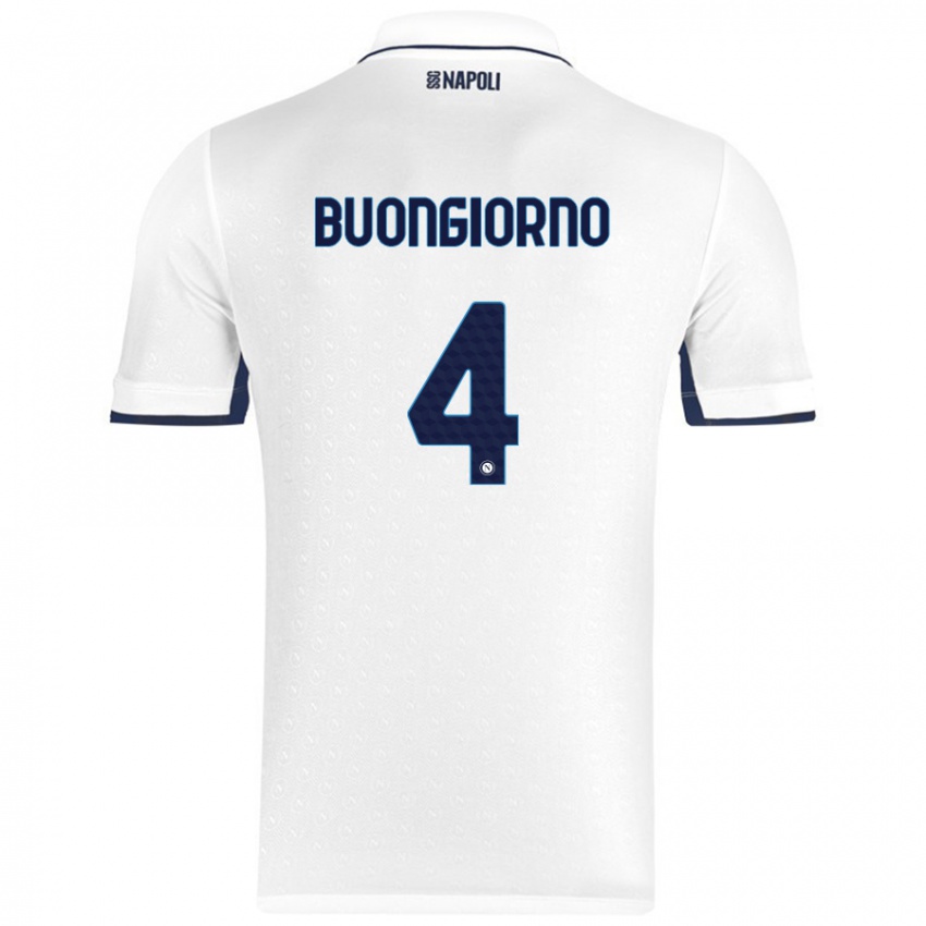 Criança Camisola Alessandro Buongiorno #4 Azul Real Branco Alternativa 2024/25 Camisa Brasil