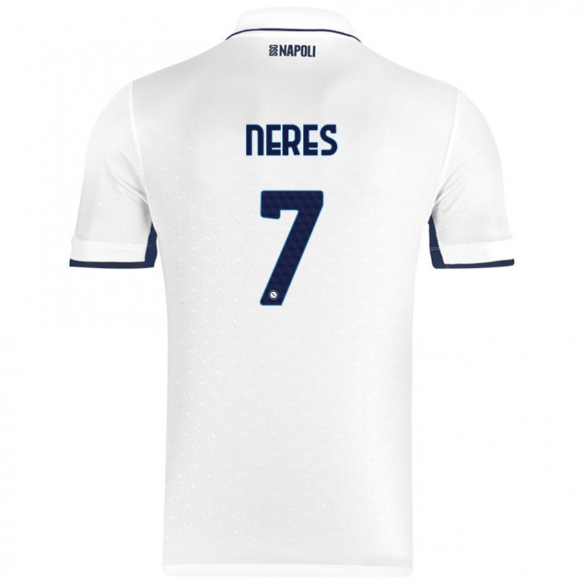 Criança Camisola David Neres #7 Azul Real Branco Alternativa 2024/25 Camisa Brasil