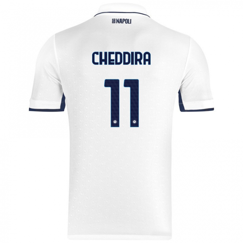 Criança Camisola Walid Cheddira #11 Azul Real Branco Alternativa 2024/25 Camisa Brasil