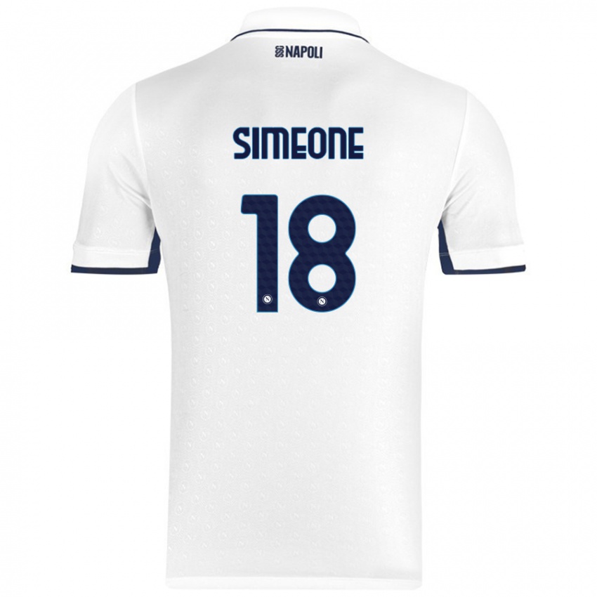 Criança Camisola Giovanni Simeone #18 Azul Real Branco Alternativa 2024/25 Camisa Brasil