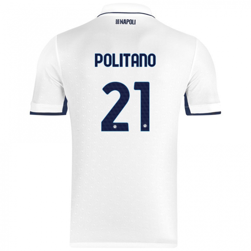 Criança Camisola Matteo Politano #21 Azul Real Branco Alternativa 2024/25 Camisa Brasil