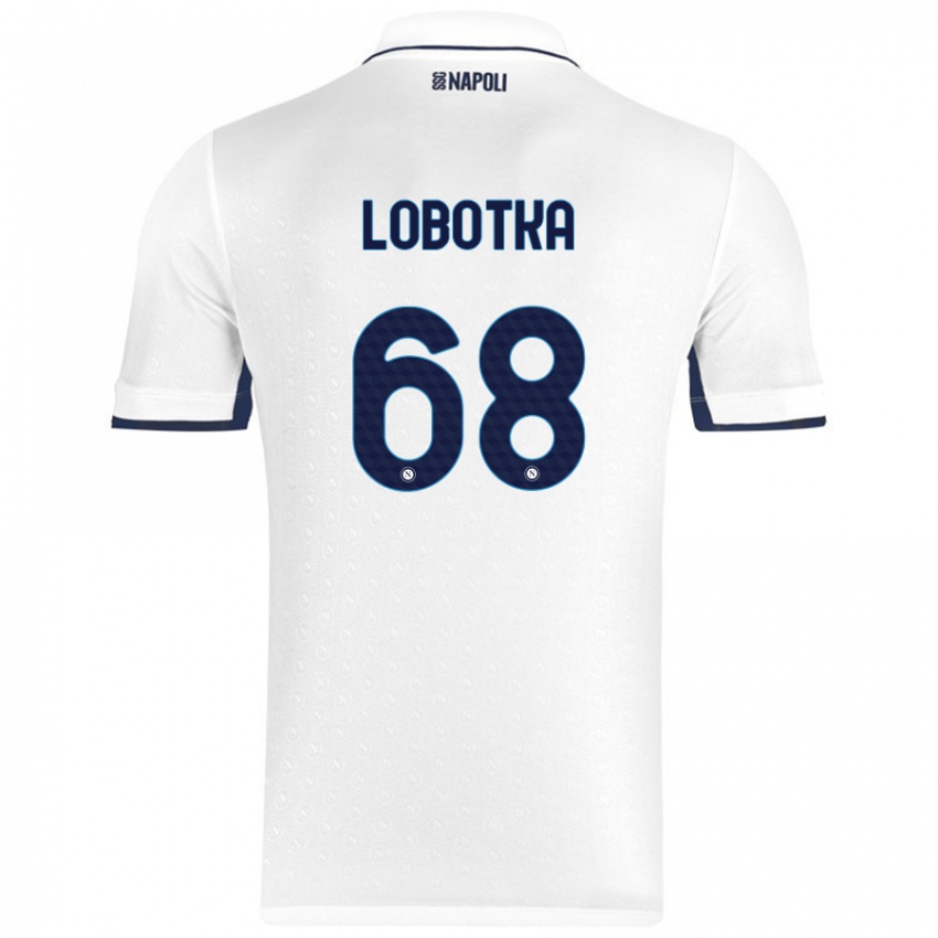 Criança Camisola Stanislav Lobotka #68 Azul Real Branco Alternativa 2024/25 Camisa Brasil