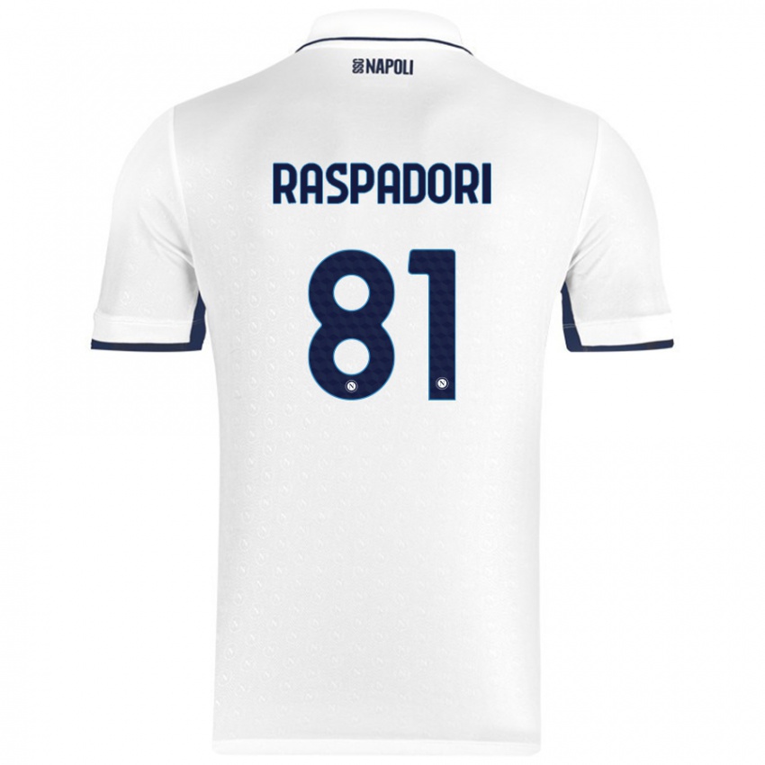 Criança Camisola Giacomo Raspadori #81 Azul Real Branco Alternativa 2024/25 Camisa Brasil