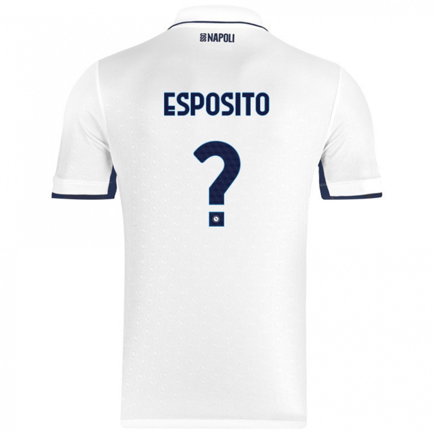 Criança Camisola Mattia Esposito #0 Azul Real Branco Alternativa 2024/25 Camisa Brasil