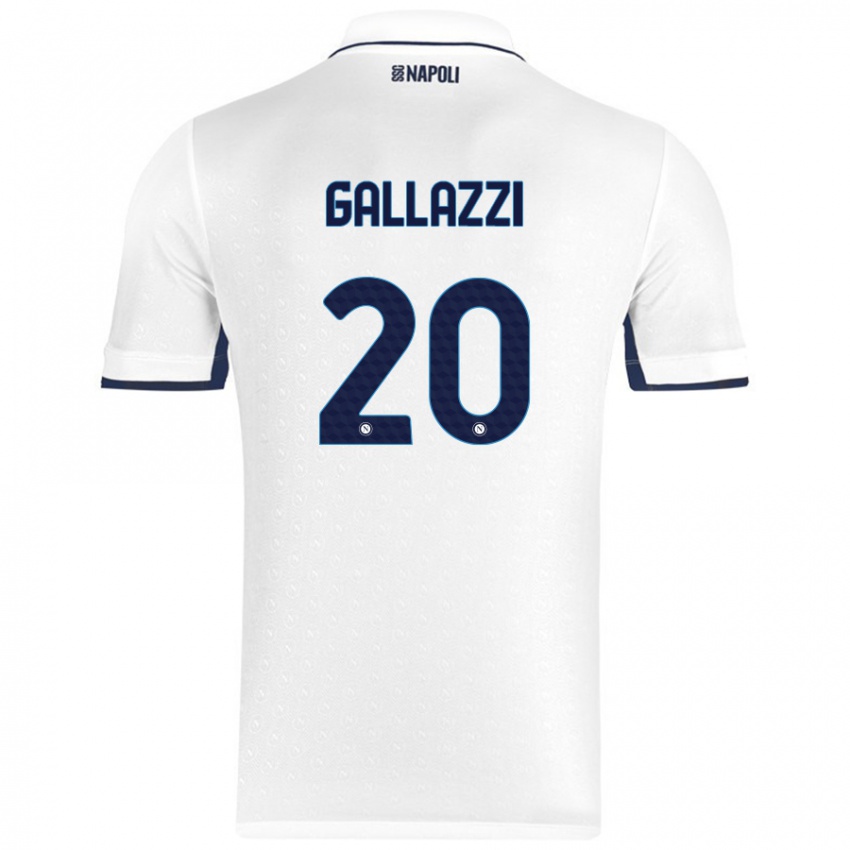 Criança Camisola Valentina Gallazzi #20 Azul Real Branco Alternativa 2024/25 Camisa Brasil