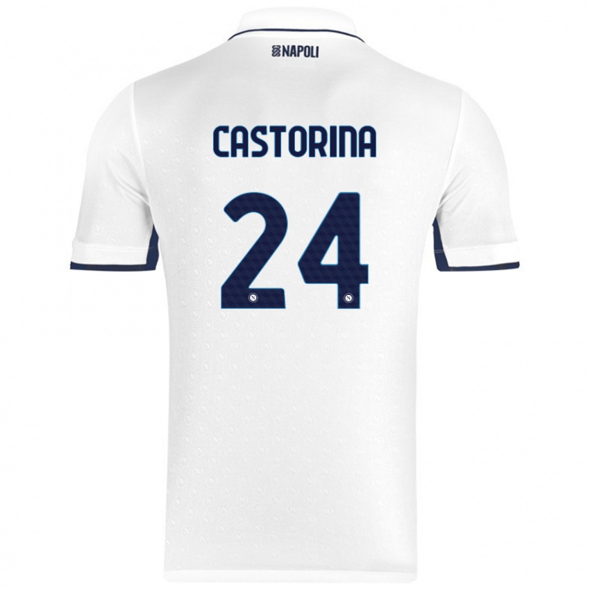 Criança Camisola Alessandro Castorina #24 Azul Real Branco Alternativa 2024/25 Camisa Brasil