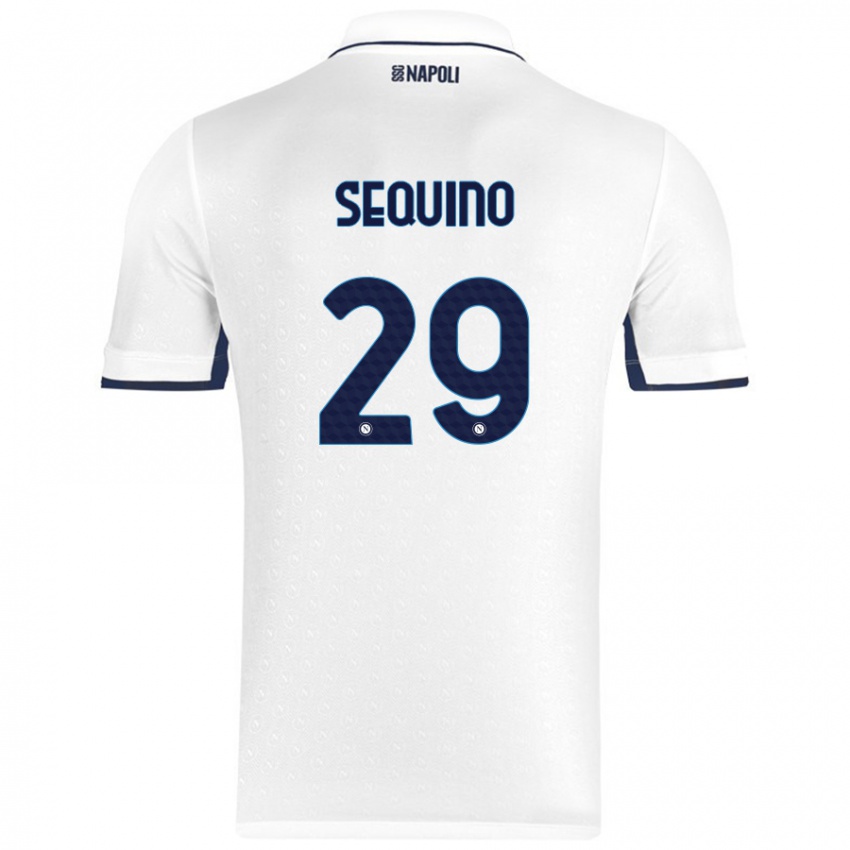 Criança Camisola Giovanni Sequino #29 Azul Real Branco Alternativa 2024/25 Camisa Brasil