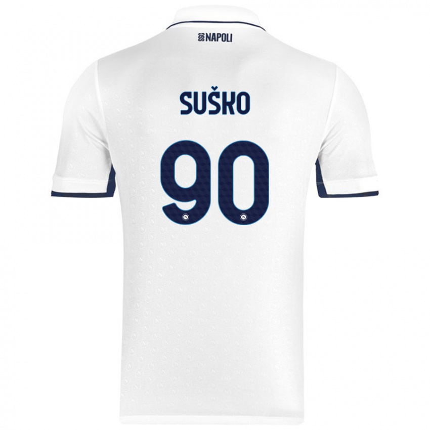 Criança Camisola Daniel Suško #90 Azul Real Branco Alternativa 2024/25 Camisa Brasil