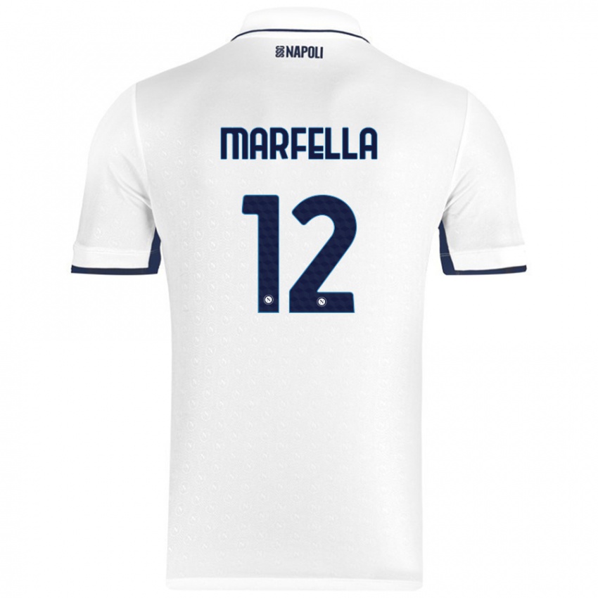 Criança Camisola Davide Marfella #12 Azul Real Branco Alternativa 2024/25 Camisa Brasil