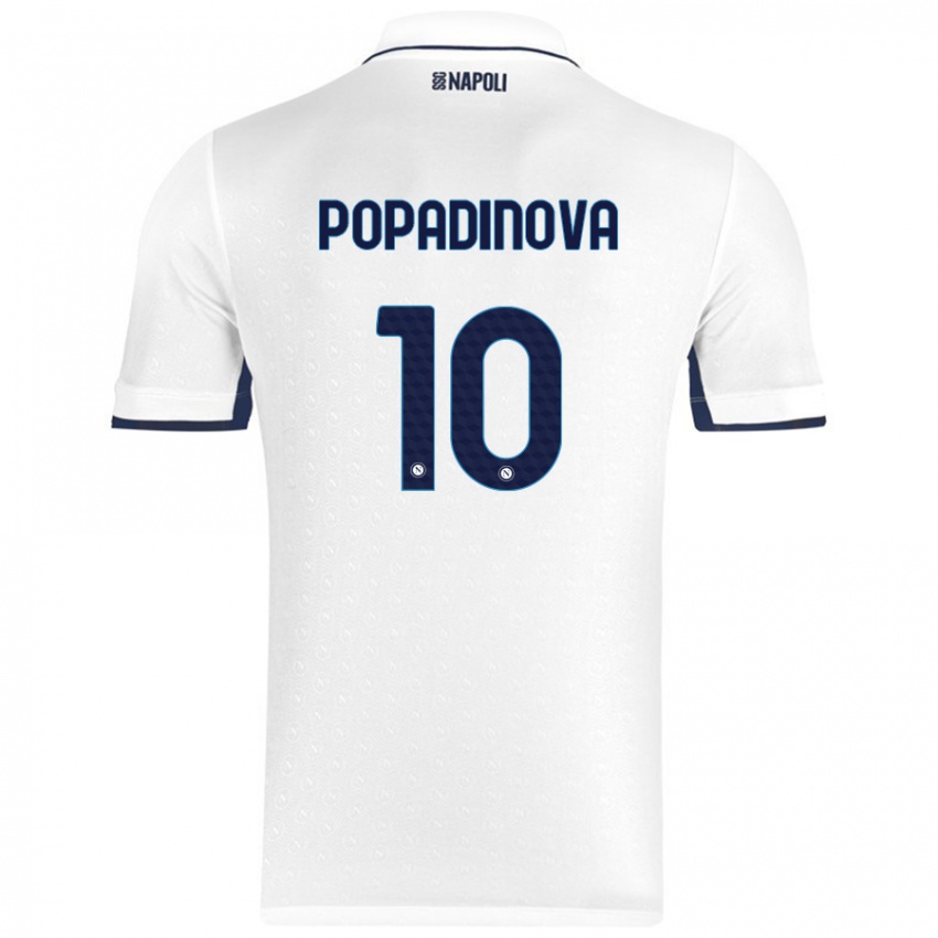 Criança Camisola Evdokiya Popadinova #10 Azul Real Branco Alternativa 2024/25 Camisa Brasil