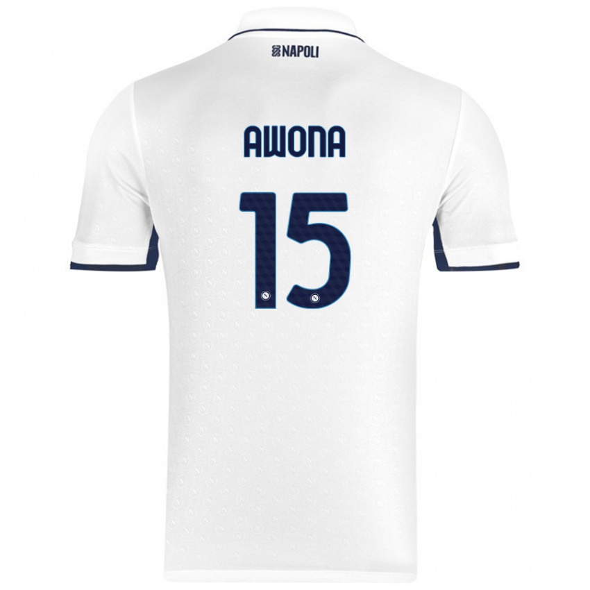 Criança Camisola Aurelle Awona #15 Azul Real Branco Alternativa 2024/25 Camisa Brasil