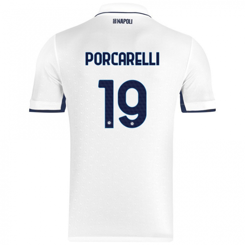 Criança Camisola Maddelena Porcarelli #19 Azul Real Branco Alternativa 2024/25 Camisa Brasil