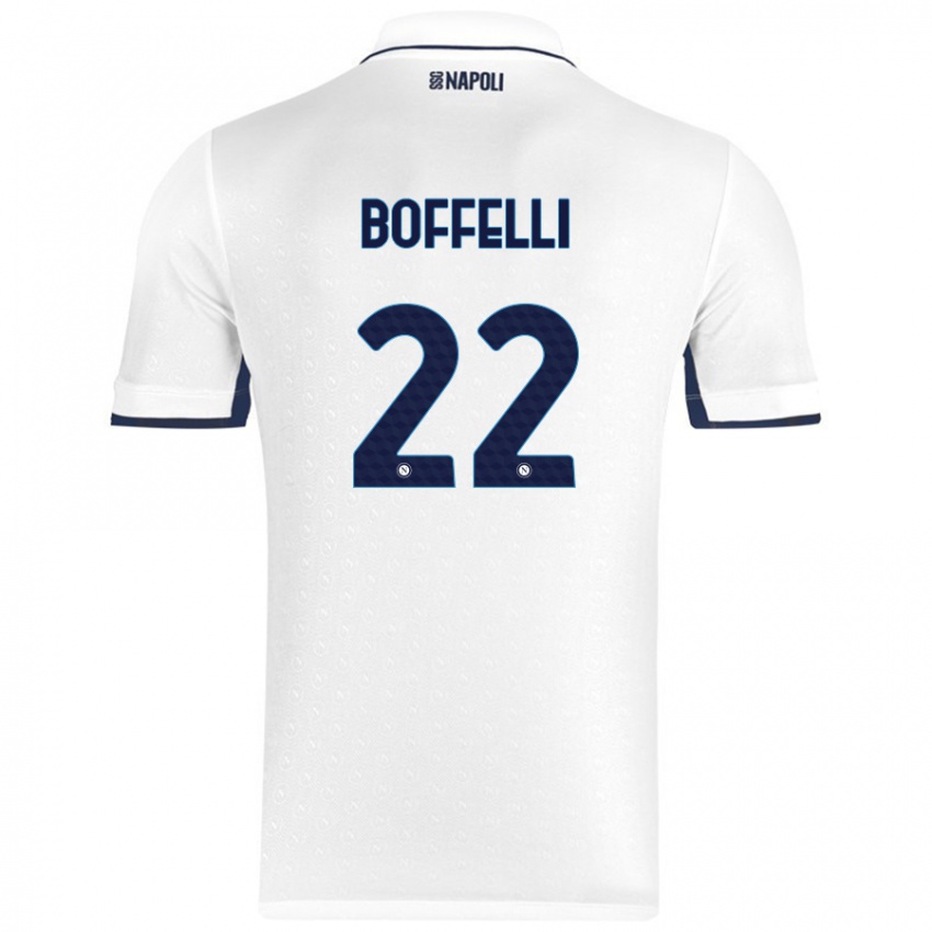 Criança Camisola Valerio Boffelli #22 Azul Real Branco Alternativa 2024/25 Camisa Brasil