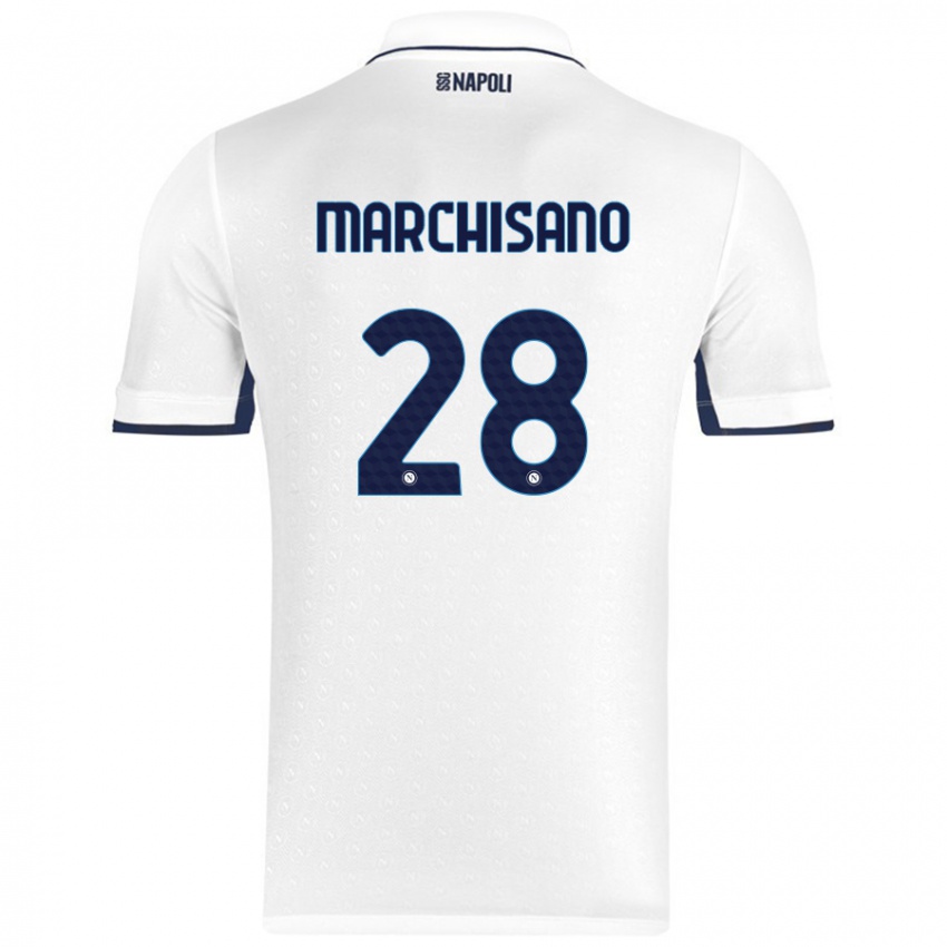 Criança Camisola Matteo Marchisano #28 Azul Real Branco Alternativa 2024/25 Camisa Brasil