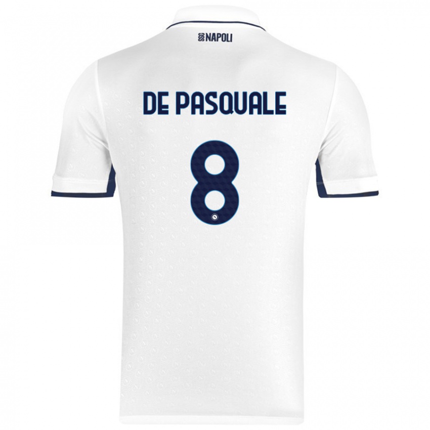 Criança Camisola Dylan De Pasquale #8 Azul Real Branco Alternativa 2024/25 Camisa Brasil