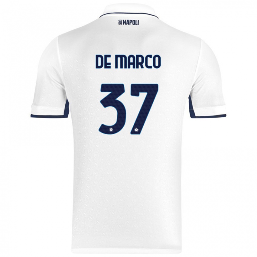 Criança Camisola Francesco De Marco #37 Azul Real Branco Alternativa 2024/25 Camisa Brasil