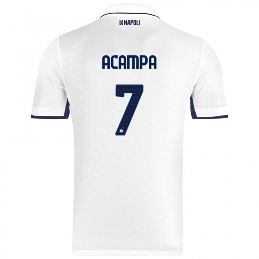 Criança Camisola Davide Acampa #7 Azul Real Branco Alternativa 2024/25 Camisa Brasil