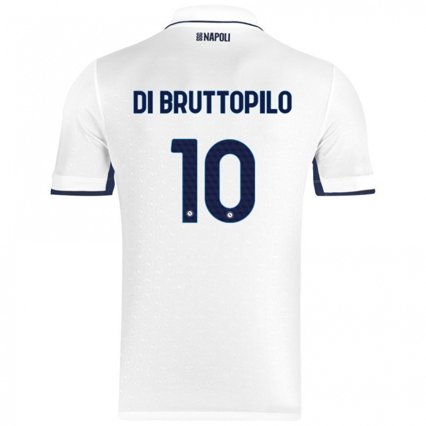 Criança Camisola Giuseppe Ambrosino Di Bruttopilo #10 Azul Real Branco Alternativa 2024/25 Camisa Brasil