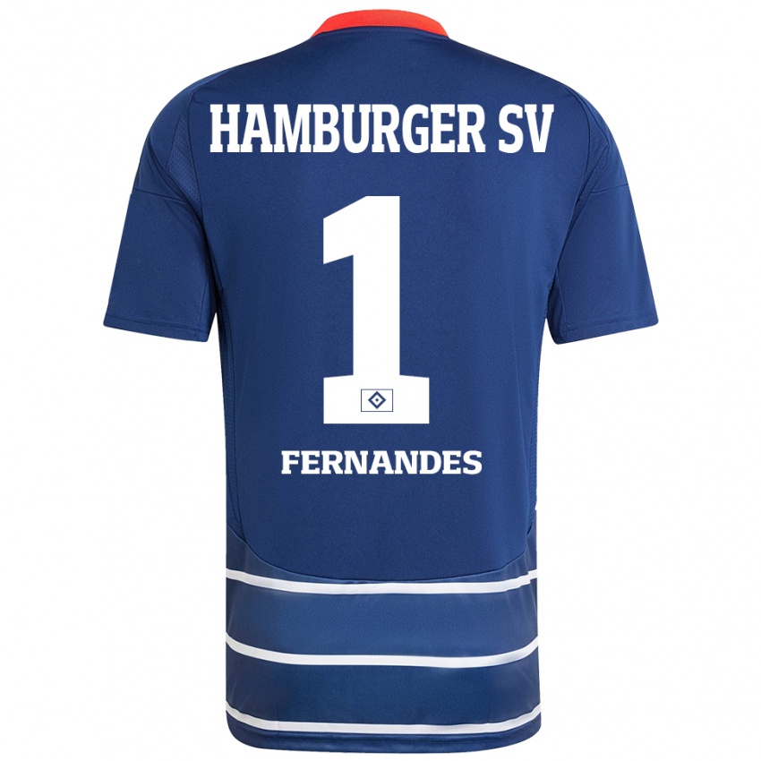 Criança Camisola Daniel Heuer Fernandes #1 Azul Escuro Alternativa 2024/25 Camisa Brasil