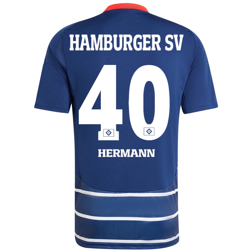 Criança Camisola Hannes Hermann #40 Azul Escuro Alternativa 2024/25 Camisa Brasil