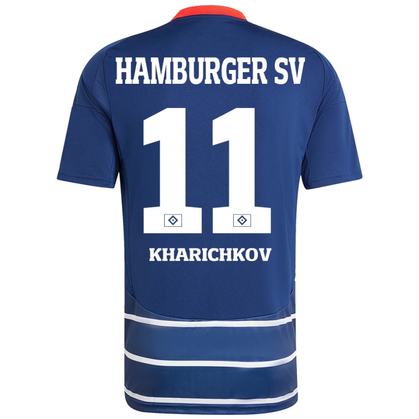 Criança Camisola Valentyn Kharichkov #11 Azul Escuro Alternativa 2024/25 Camisa Brasil