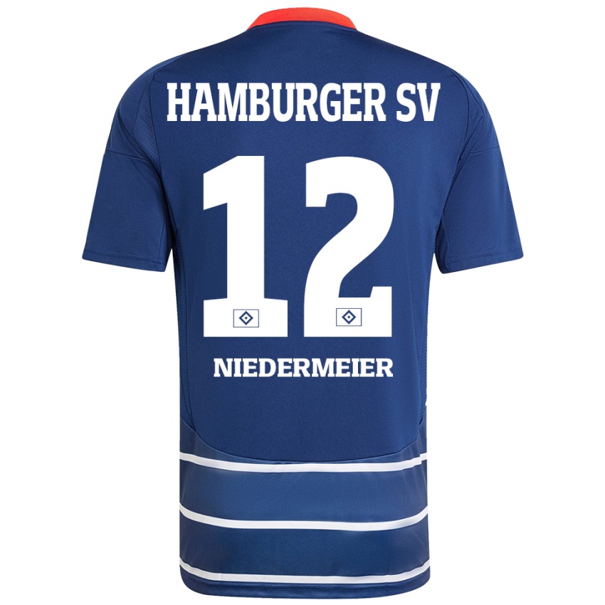 Criança Camisola Philipp Niedermeier #12 Azul Escuro Alternativa 2024/25 Camisa Brasil